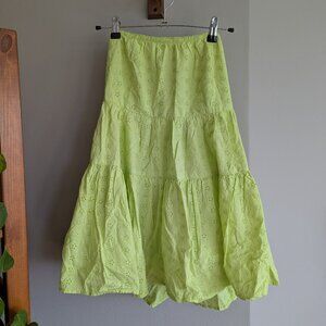 Lime green eyelet summer mini dress, US 4